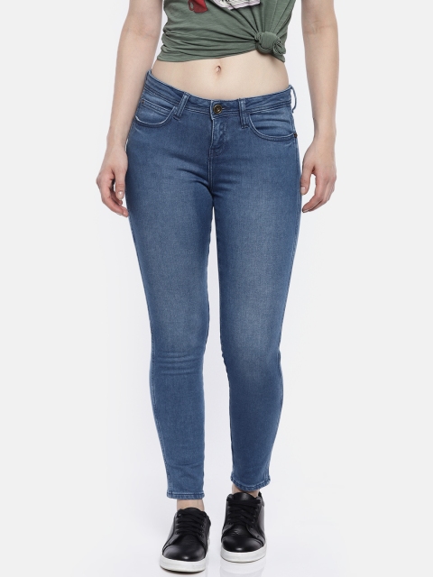 

Wrangler Women Blue Skinny Fit Mid-Rise Jeans