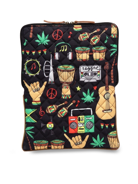 

The House of Tara Unisex Black & Beige Printed Laptop Sleeve