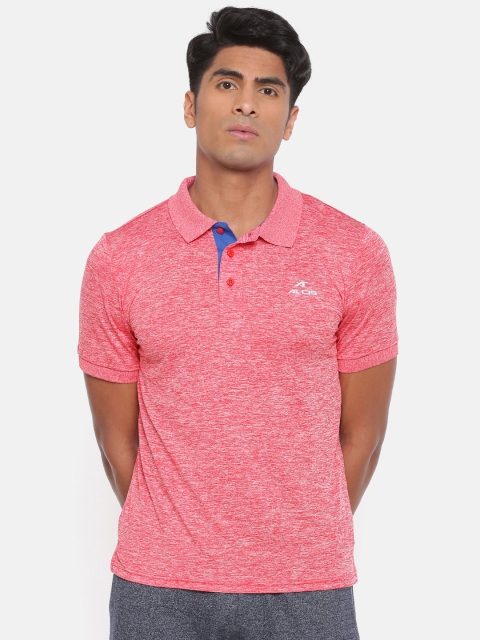 

Alcis Men Pink Self Design Polo Collar T-shirt