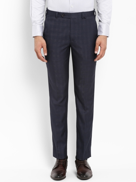 

Park Avenue Men Navy Blue Regular Fit Solid Formal Trousers