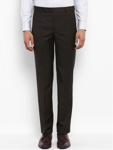 

Park Avenue Men Brown Regular Fit Solid Formal Trousers