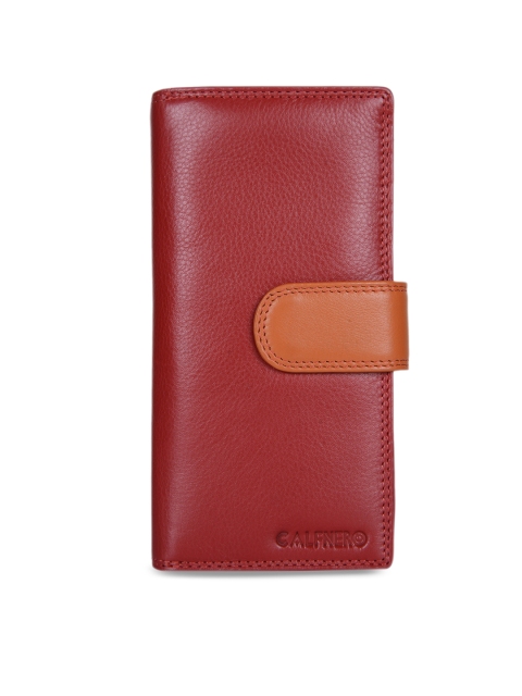 

CALFNERO Women Red Textured Leather Two Fold Wallet