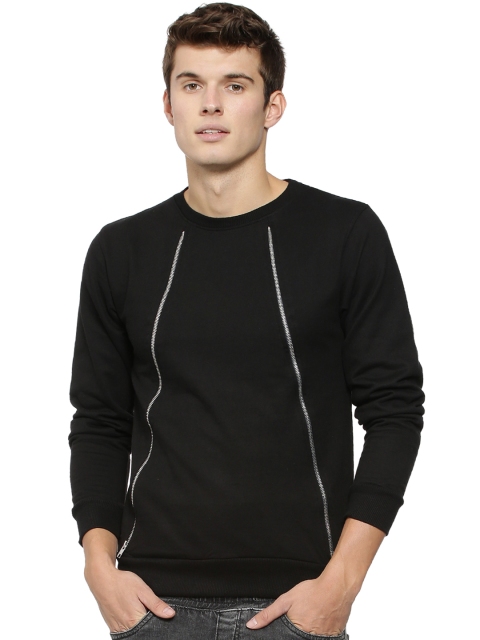 

Campus Sutra Men Black Solid Sweatshirt