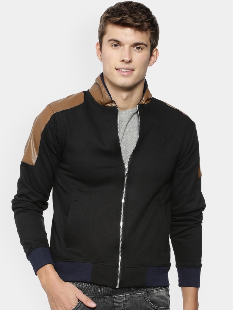 

Campus Sutra Men Black Colourblocked Bomber