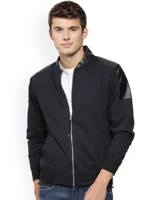 

Campus Sutra Men Navy Blue Solid Bomber