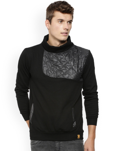 

Campus Sutra Men Black Solid Sweatshirt