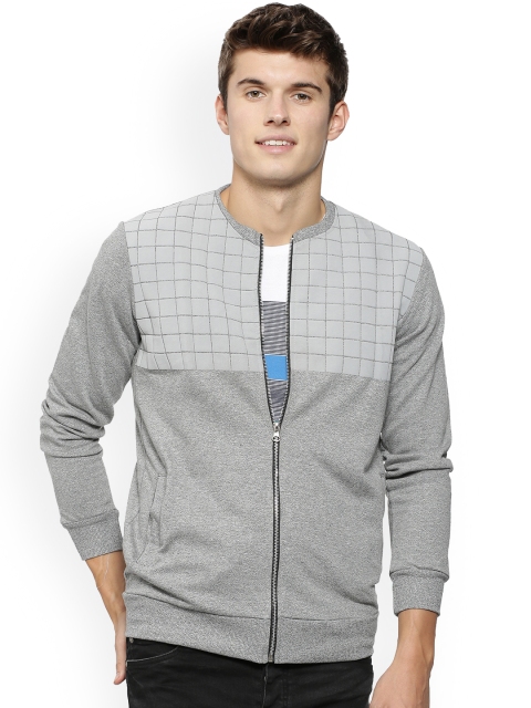 

Campus Sutra Men Grey Solid Bomber