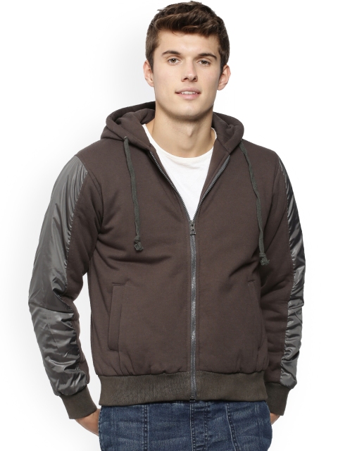 

Campus Sutra Men Brown Colourblocked Bomber