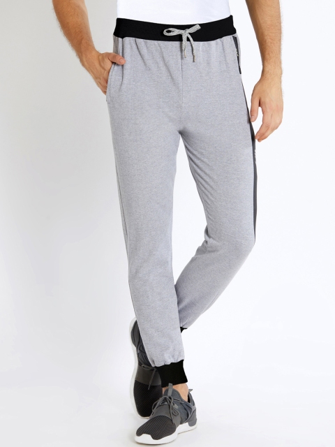 

Maniac Men Grey Melange Solid Slim-Fit Joggers