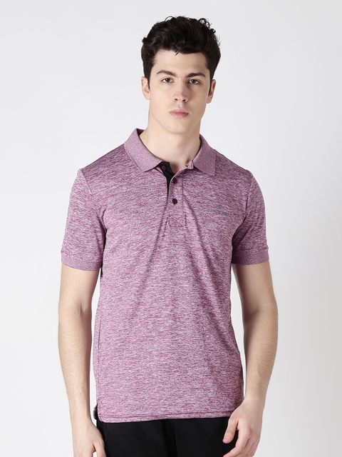 

Alcis Men Purple Solid Polo Collar T-shirt