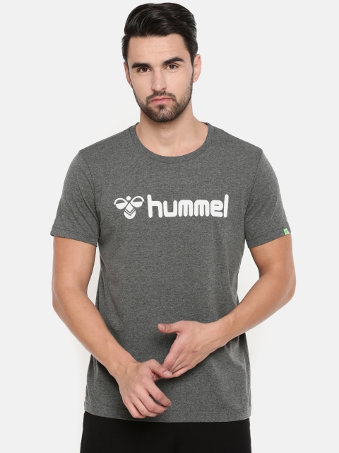

hummel Men Grey Printed Round Neck T-shirt