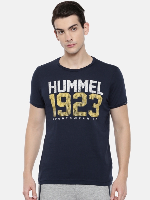 

hummel Men Navy Blue Printed Round Neck T-shirt