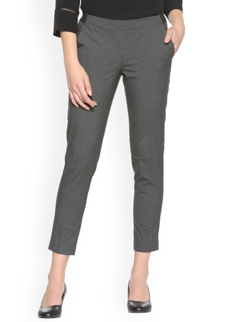 

Van Heusen Woman Women Grey Regular Fit Solid Cigarette Trousers