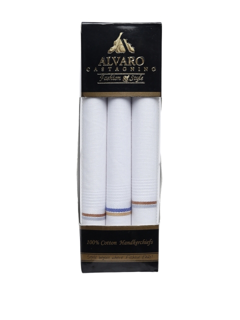

Alvaro Castagnino Men Pack Of 3 White Colored Handkerchief Gift Set