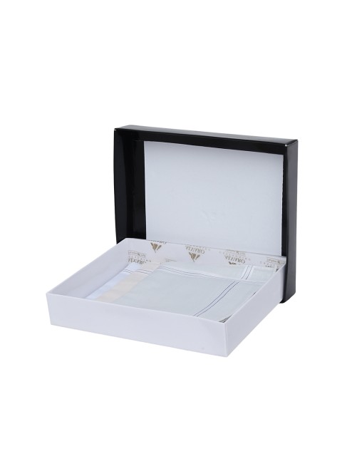 

Alvaro Castagnino Men Pack Of 3 White & Grey Solid Handkerchief Gift Set