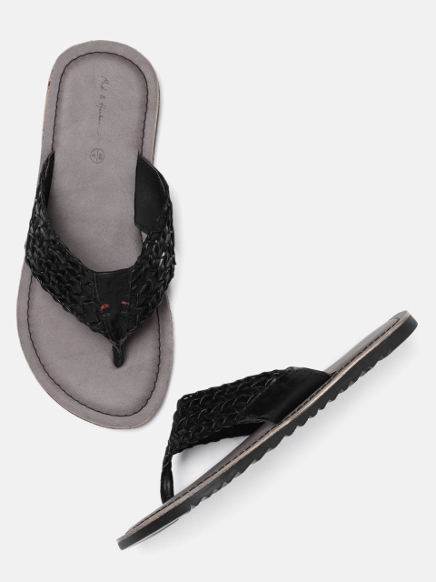 

Mast & Harbour Men Black Woven Design Comfort Sandals