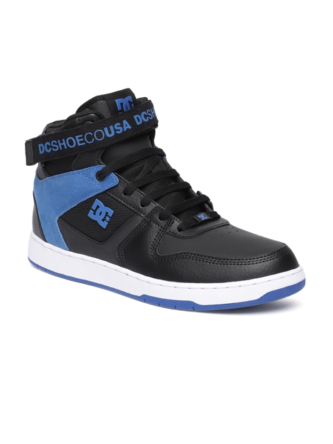 

DC Men Black & Blue PENSFORD M XKBW Leather Mid-Top Sneakers