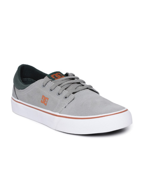 

DC Men Grey Leather Sneakers