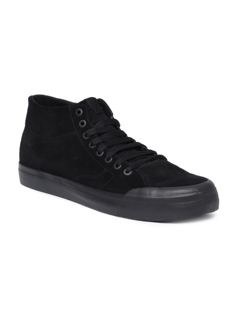 

DC Men Black EVAN HI Suede Mid-Top Sneakers