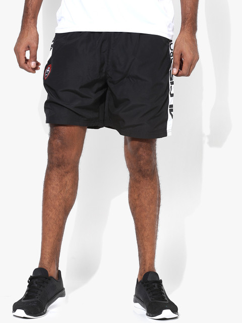

Alcis Men Black Solid Slim Fit Sports Shorts