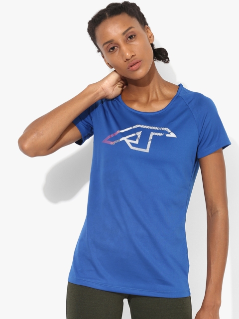

Alcis Women Blue Printed Round Neck T-shirt