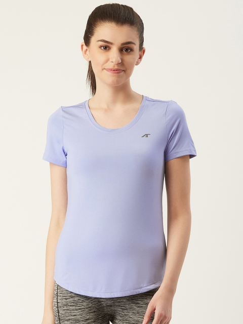 

Alcis Women Lavender Solid Round Neck Outdoor T-shirt