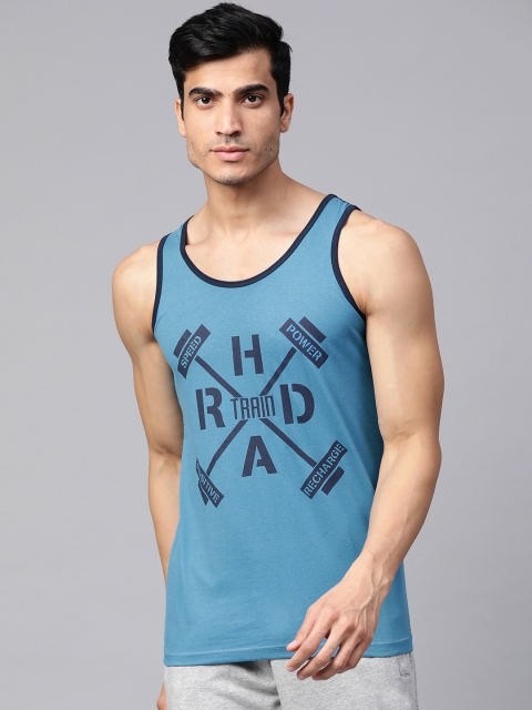 

Alcis Men Blue & Black Printed Round Neck T-shirt