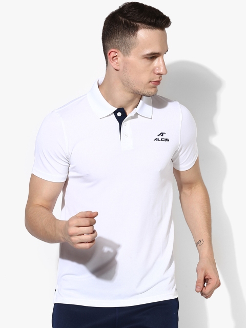 

Alcis Men Blue Solid Polo Neck T-shirt, White