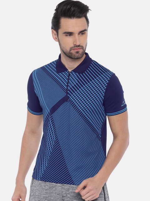

Alcis Men Blue Printed Polo Collar T-shirt