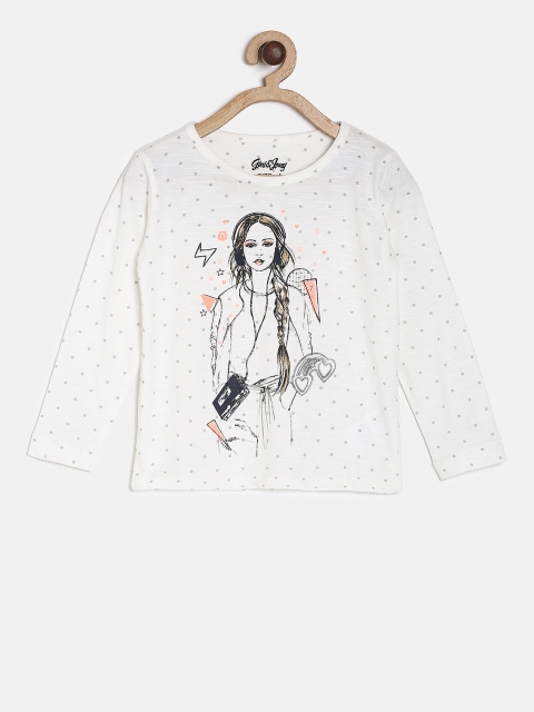 

Gini and Jony Girls White Printed Top