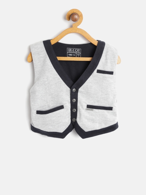 

Gini and Jony Boys Grey Melange Solid Waistcoat