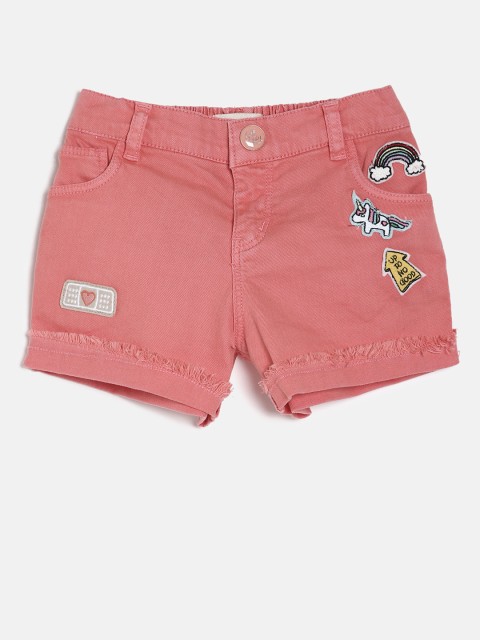 

Gini and Jony Girls Pink Solid Regular Fit Denim Shorts