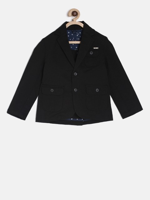 

Gini and Jony Boys Black Single-Breasted Casual Blazer