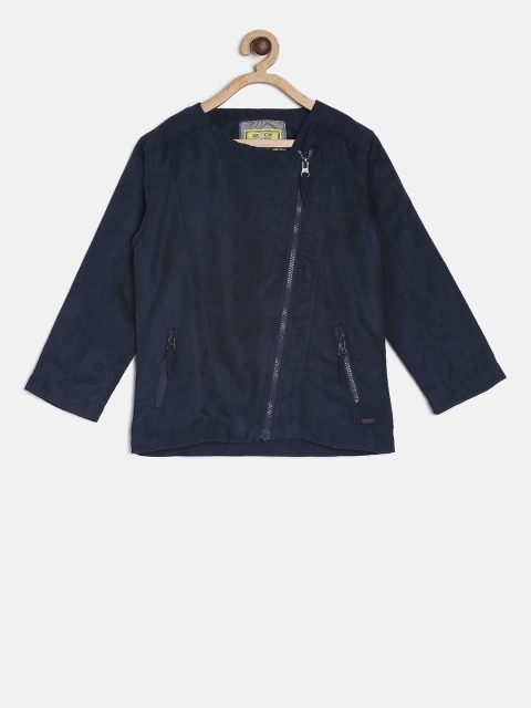 

Gini and Jony Girls Blue Solid Tailored Jacket