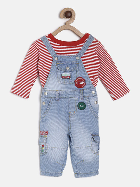 

Gini and Jony Boys Blue & Red Striped T-shirt with Trousers