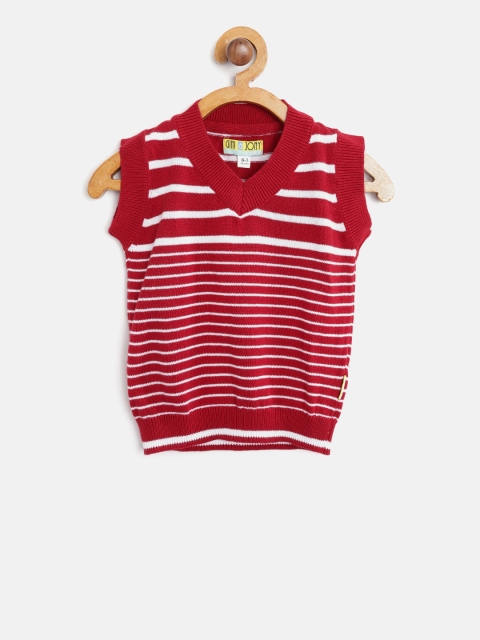 

Gini and Jony Boys Red & White Striped Sweater Vest