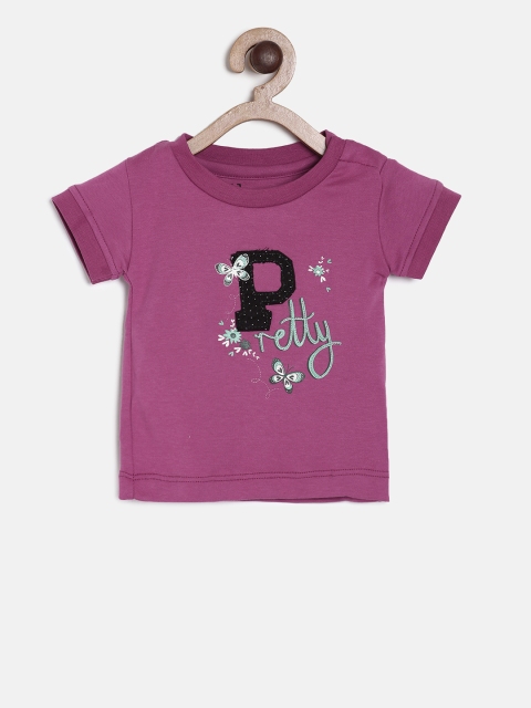 

Gini and Jony Girls Magenta Printed T-shirt