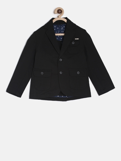 

Gini and Jony Boys Black Single-Breasted Casual Blazer