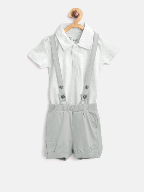 

Gini and Jony Boys Grey Rompers