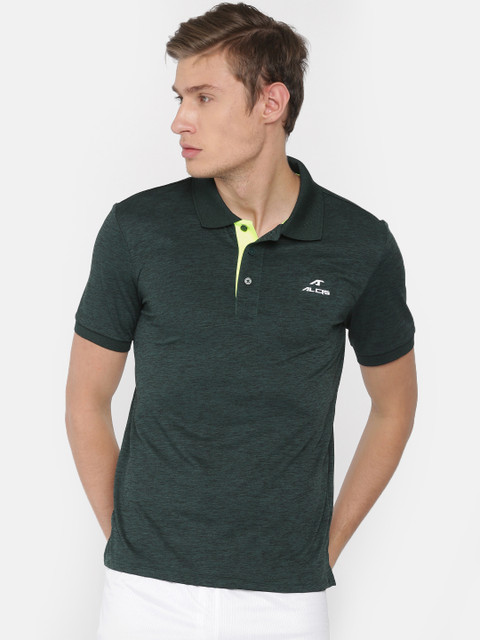 

Alcis Men Green & Black Printed Polo Collar T-shirt