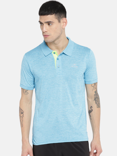 

Alcis Men Blue Solid Polo Collar T-shirt