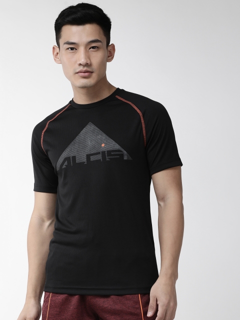 

Alcis Men Black & Grey Printed Slim Fit Round Neck T-shirt