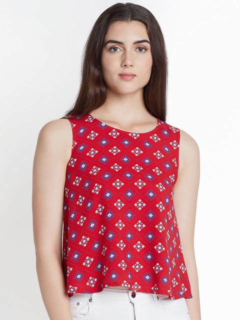 

AKKRITI BY PANTALOONS Women Red Printed Top