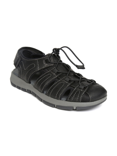 

Clarks Men Black Leather Fisherman Sandals