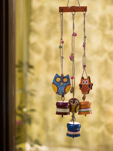 

ExclusiveLane Multicoloured Decorative Hanging Metal Wind Chime, Multi