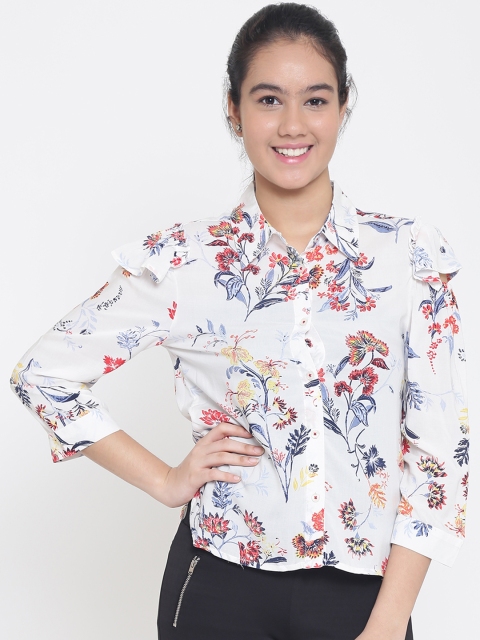 

Natilene Girls Off-White Regular Fit Printed Casual Shirt