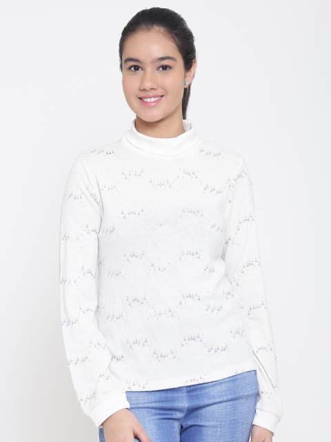 

Natilene Girls White Embellished Pullover