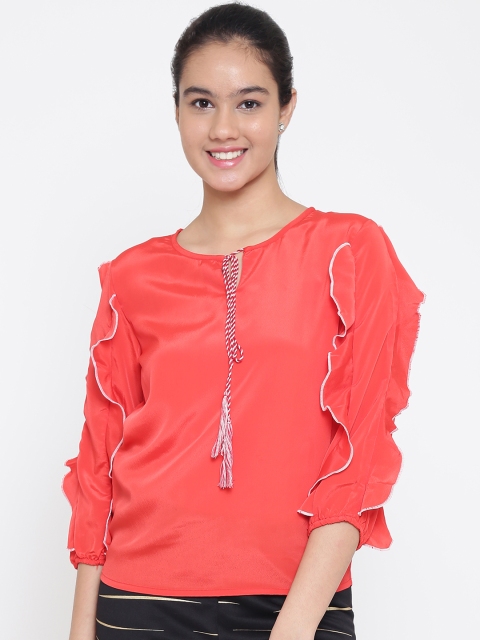 

Natilene Girls Red Solid Top