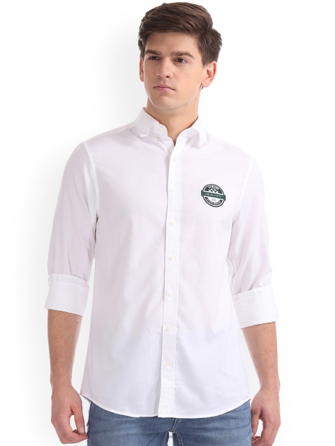 

GANT Men White Regular Fit Solid Casual Shirt