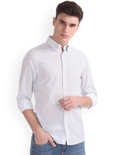 

GANT Men White Slim Fit Printed Casual Shirt